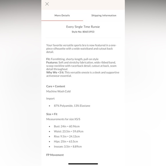 *Worn Once* FREE PEOPLE - Every Single Time Runsie - Picture 5 of 5